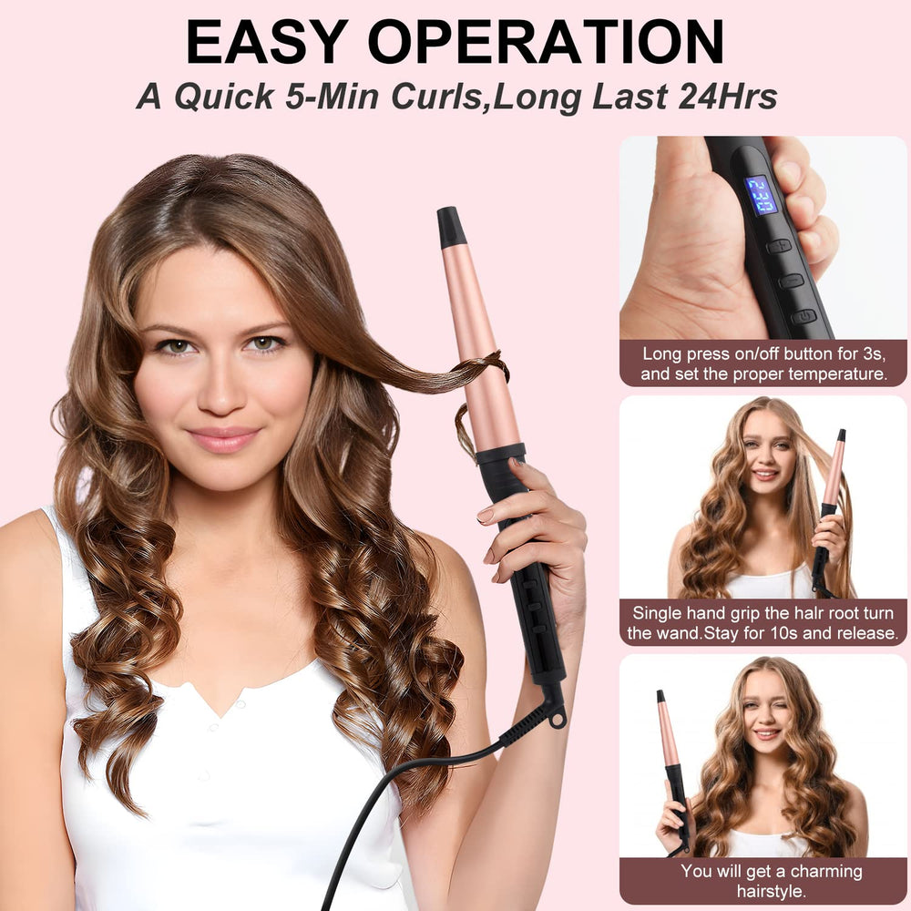 MADURIAO curling wand ceramic heater distributes heat evenly for smooth results.