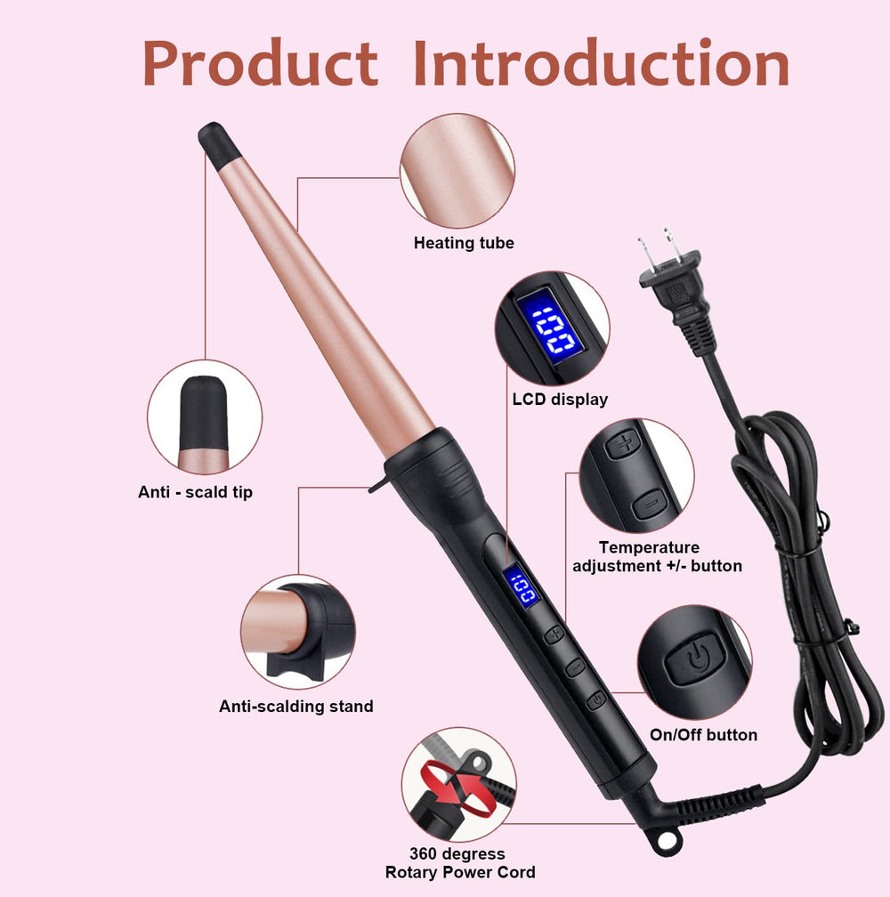 MADURIAO curling wand 6.5 ft swivel cord for flexible styling