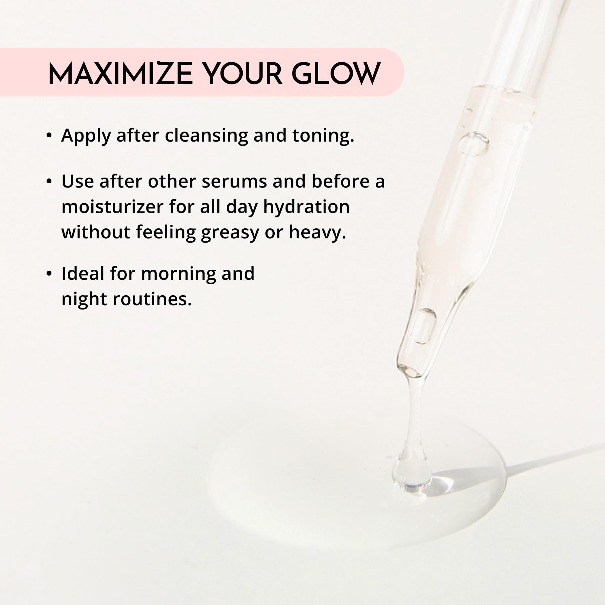 MAELOVE Hydrator dewy-skin-appearance delivers a soft glow.