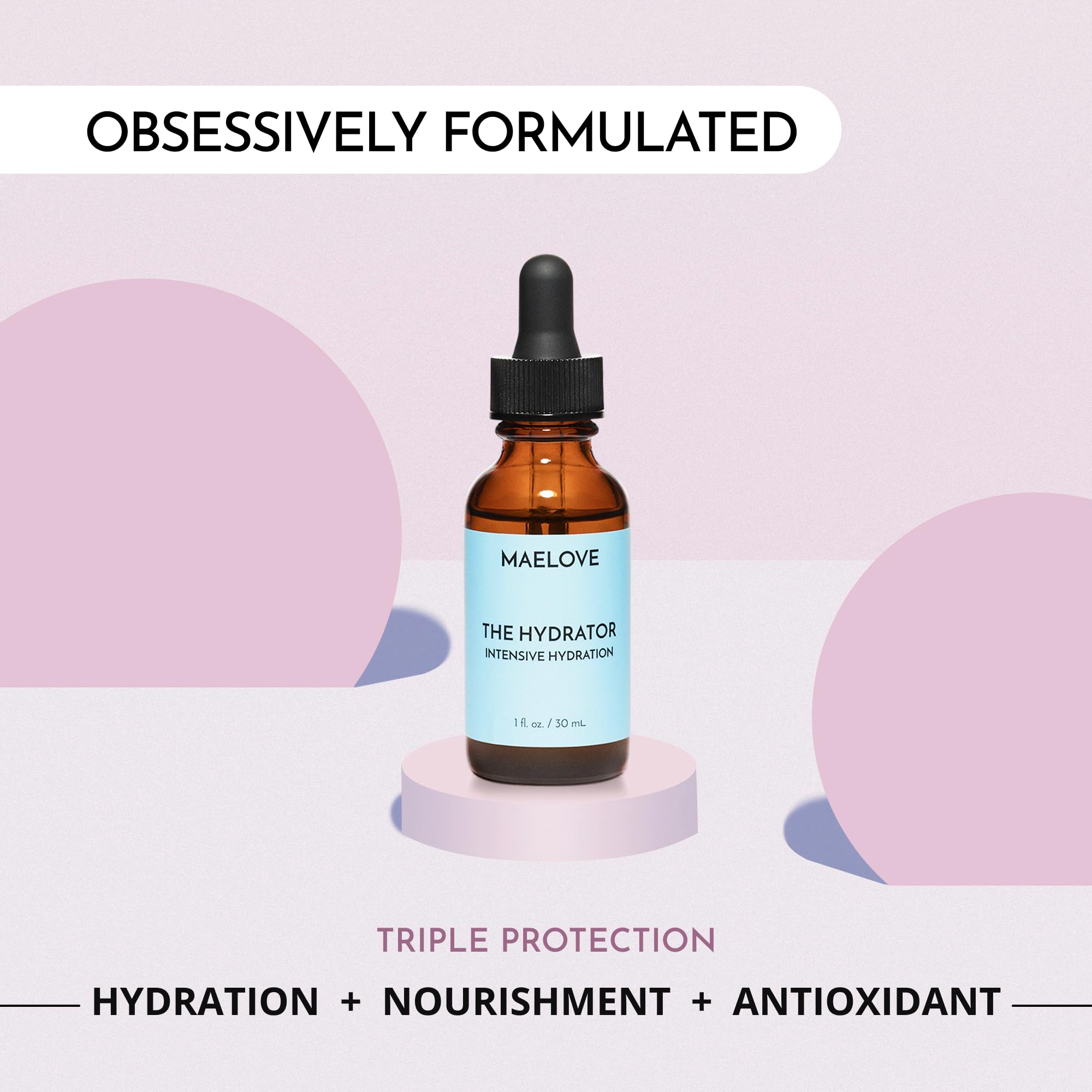 MAELOVE Hydrator ingredient-resveratrol emphasizes antioxidant support for radiant skin.