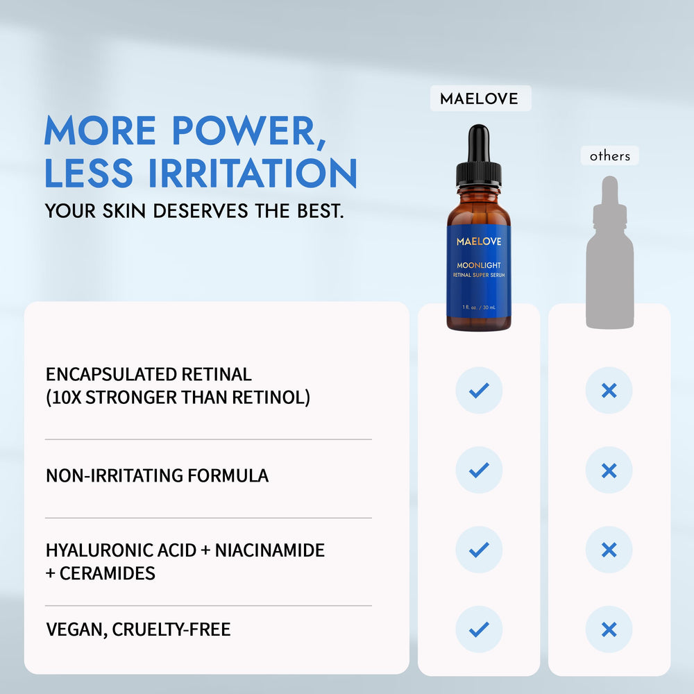 MAELOVE Moonlight Serum botanical-blend-label signals vegan, cruelty-free ingredients.