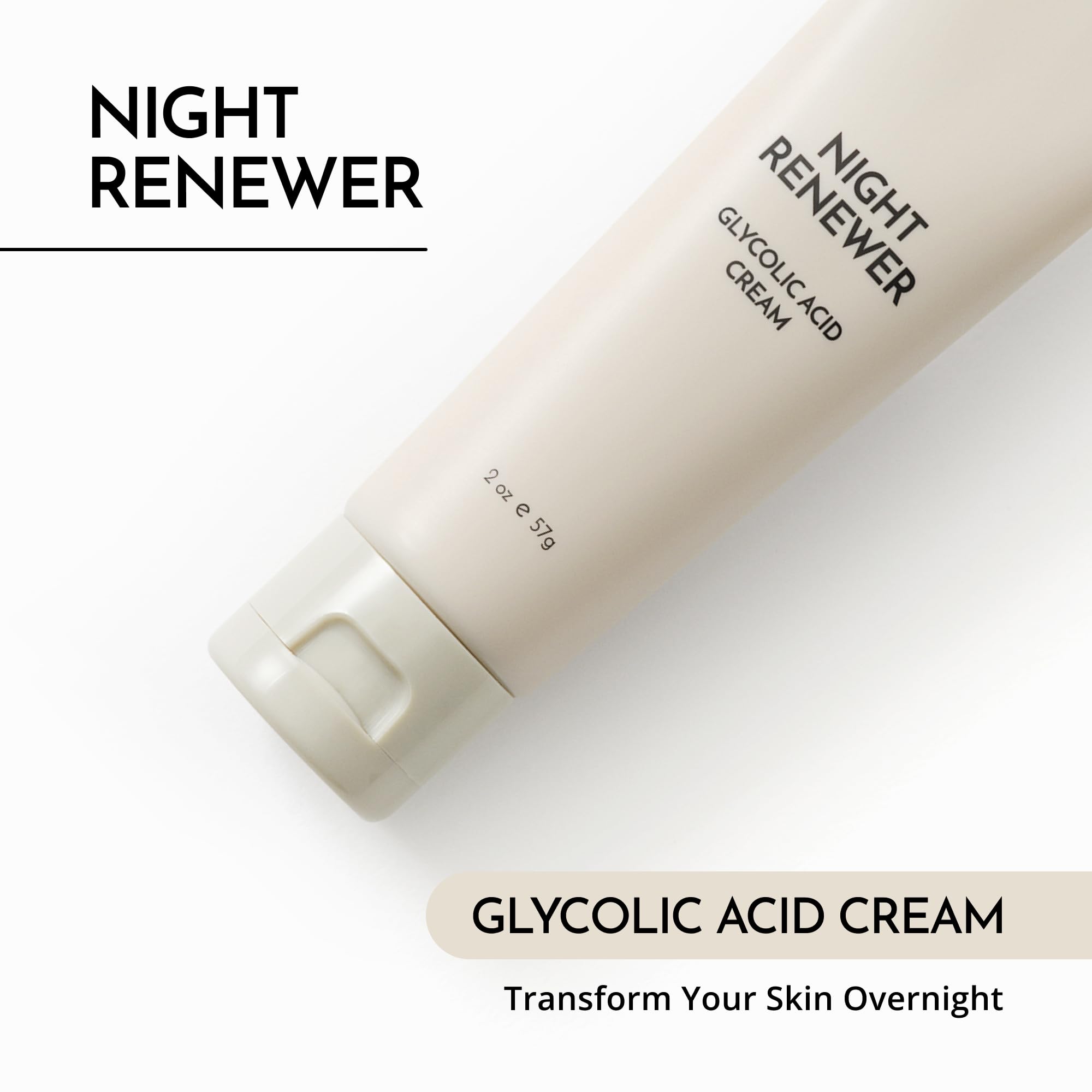 MAELOVE Night Renewer jar open swirl highlights two-in-one cream texture and hydration.