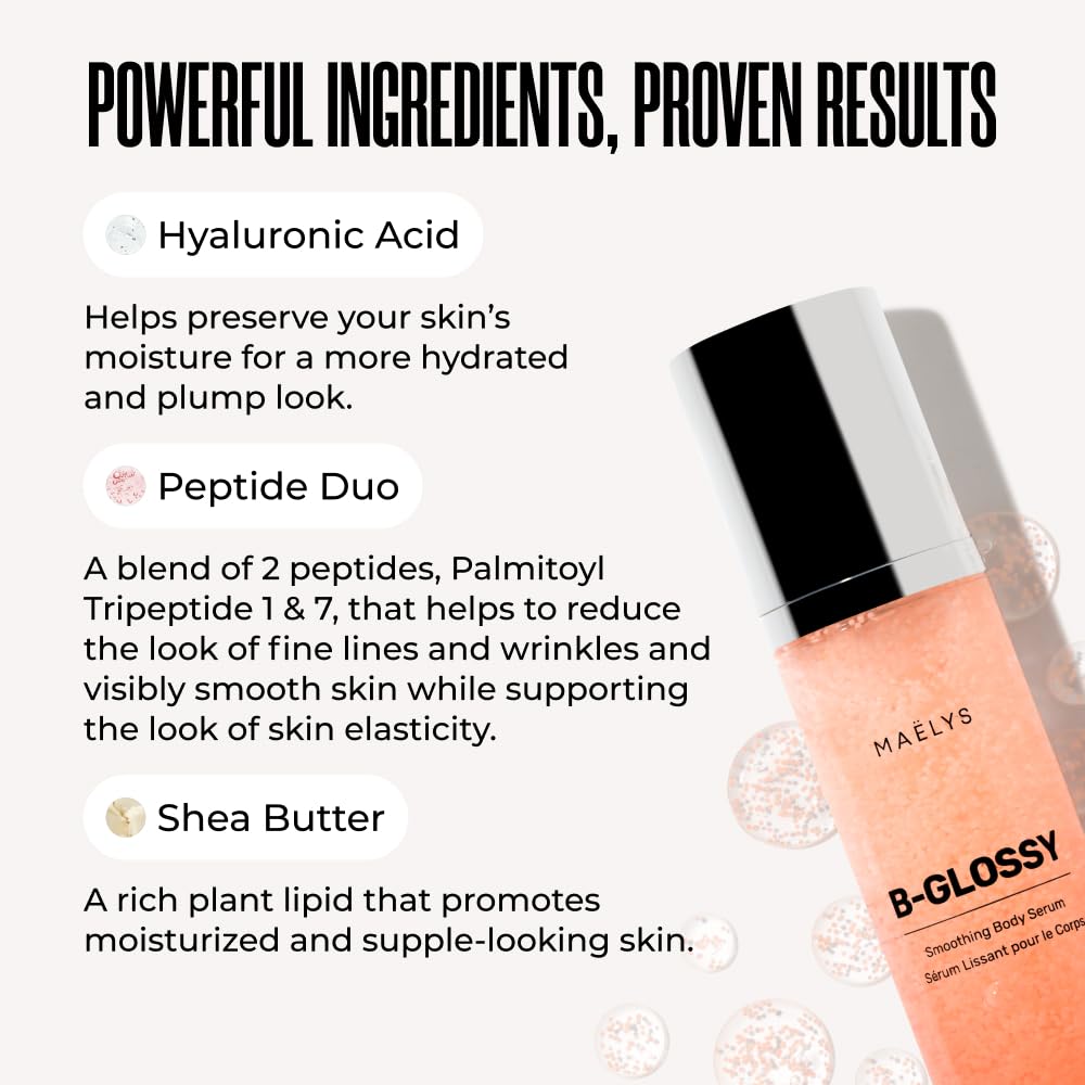 Maëlys B-GLOSSY serum with peptides and shea butter supports nourished, resilient-looking skin