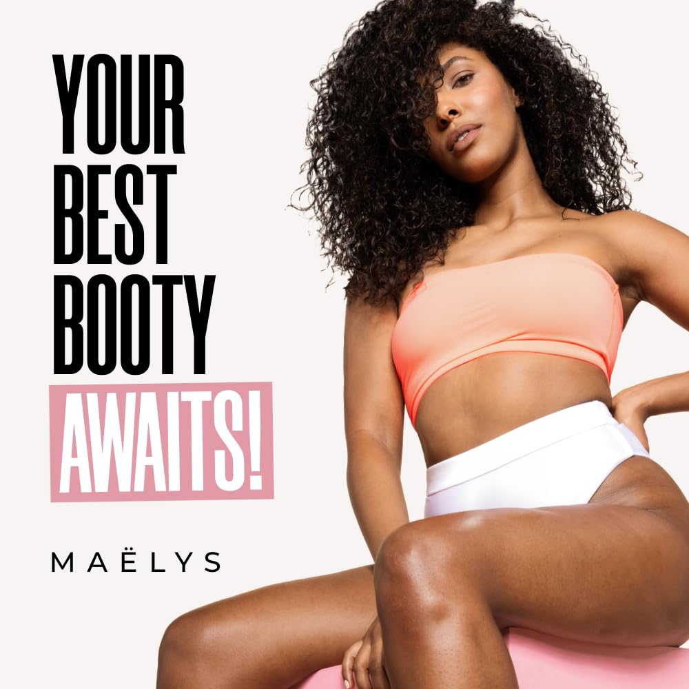 MAELYS B-THICC bum mask being applied on skin for targeted contour care