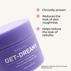 MAËLYS Get-Dreamy whip application close-up suggests smoothing and tightening while you sleep.