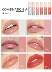 MAEPEOR lipgloss application closeup demonstrates smooth, easy color payoff.