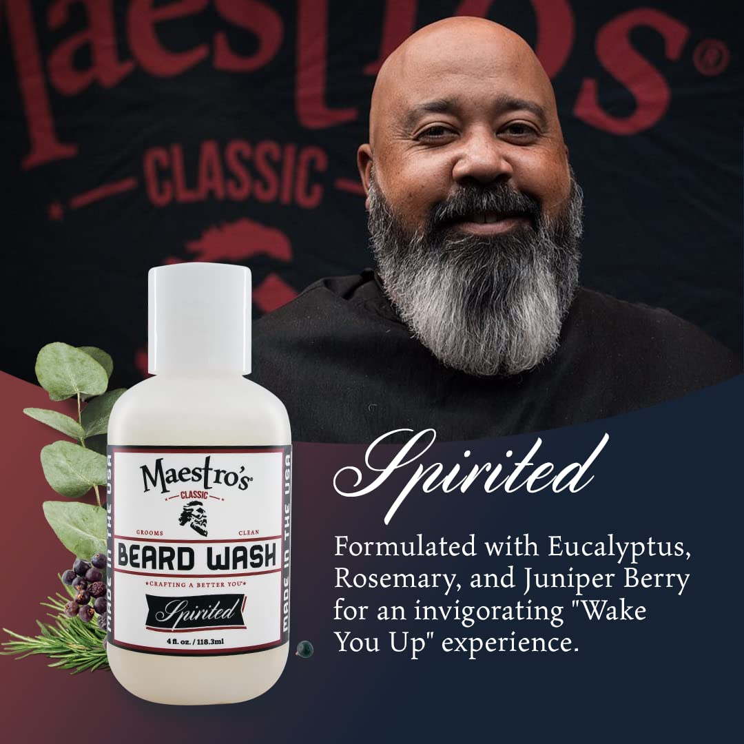 Maestro's Classic Beard Wash foaming action delivers rich lather for deep cleansing.