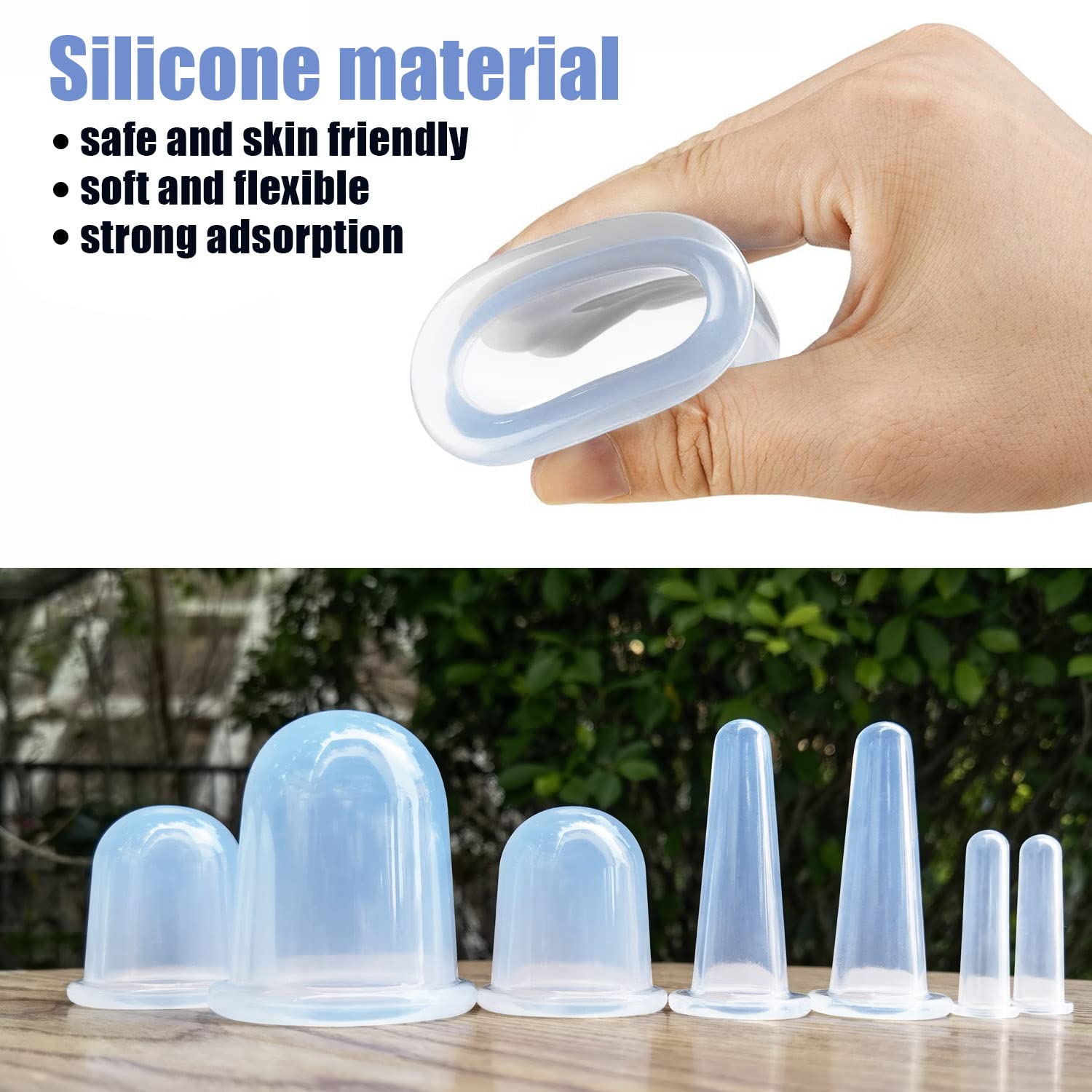 MAFLY silicone cupping face massage cups soothe facial muscles and promote smoother skin.