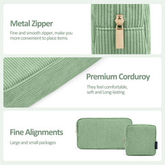 MAGEFY green travel-sized makeup bag fits purses and backpacks