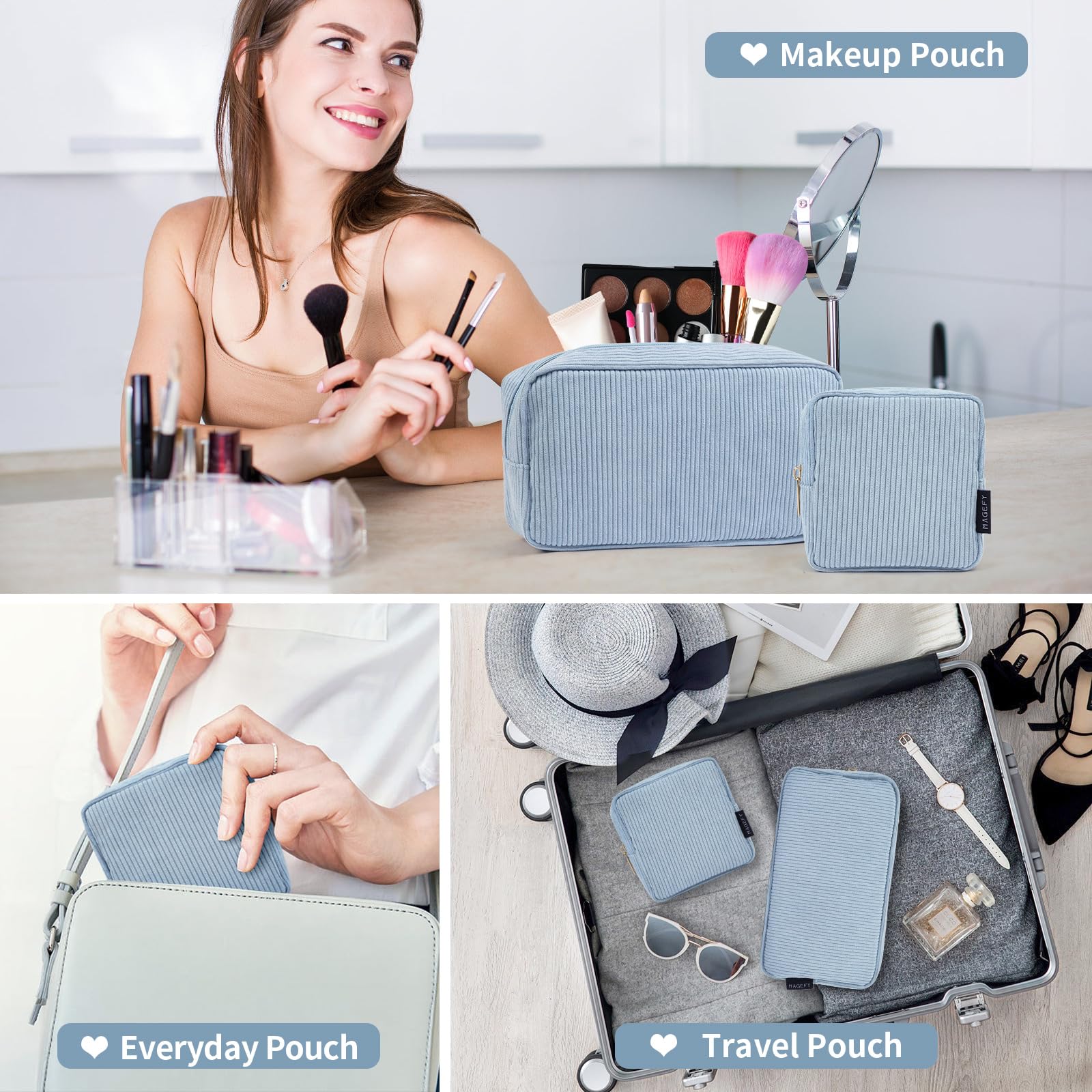MAGEFY sturdy zippered construction keeps contents secure during travel.