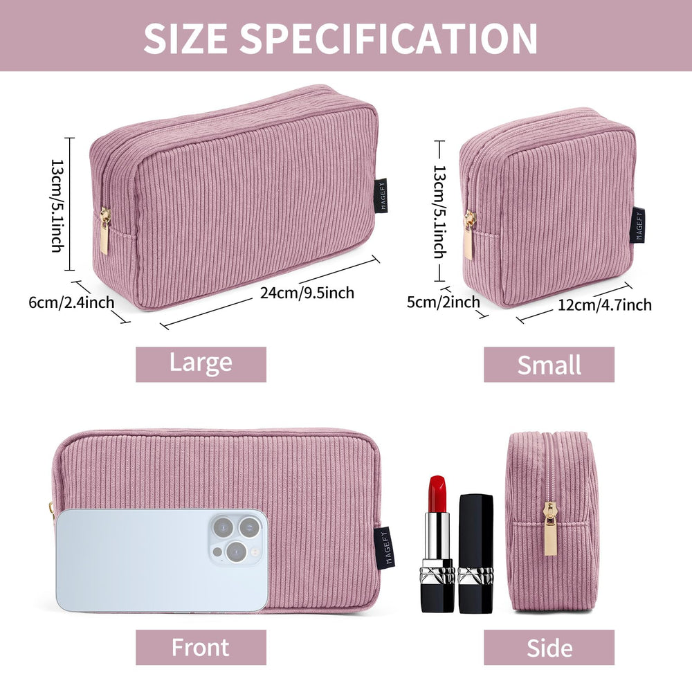 MAGEFY makeup bag features sturdy zipper and high-quality stitching.