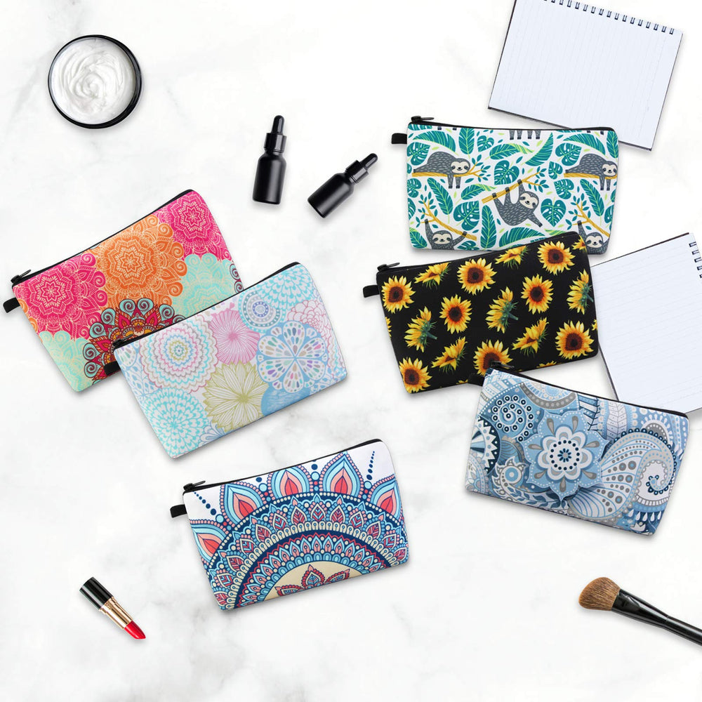 MAGEFY makeup pouch features sloth patterns for fun, travel-friendly organization
