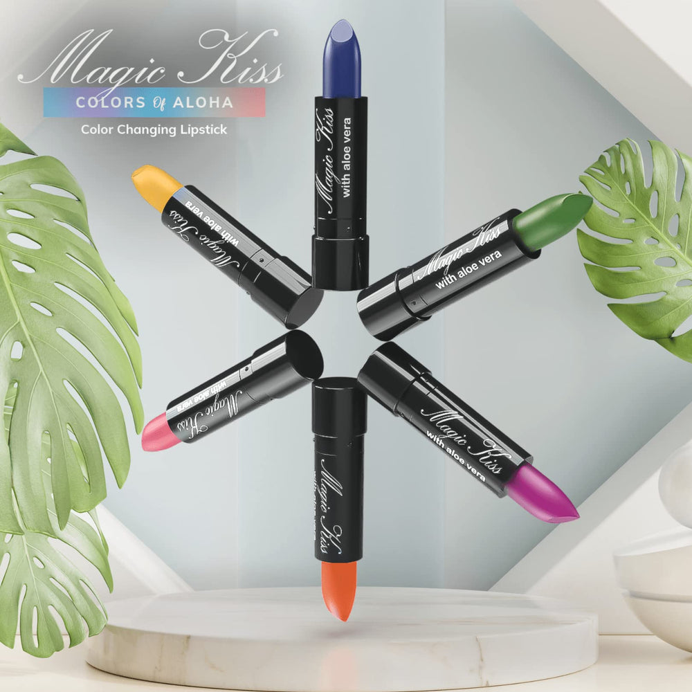 Magic Kiss color-changing lipsticks offer long-lasting matte finish for all-day wear.