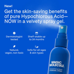 Magic Molecule HOCl skin-toning mist highlighting even texture and refreshed look.