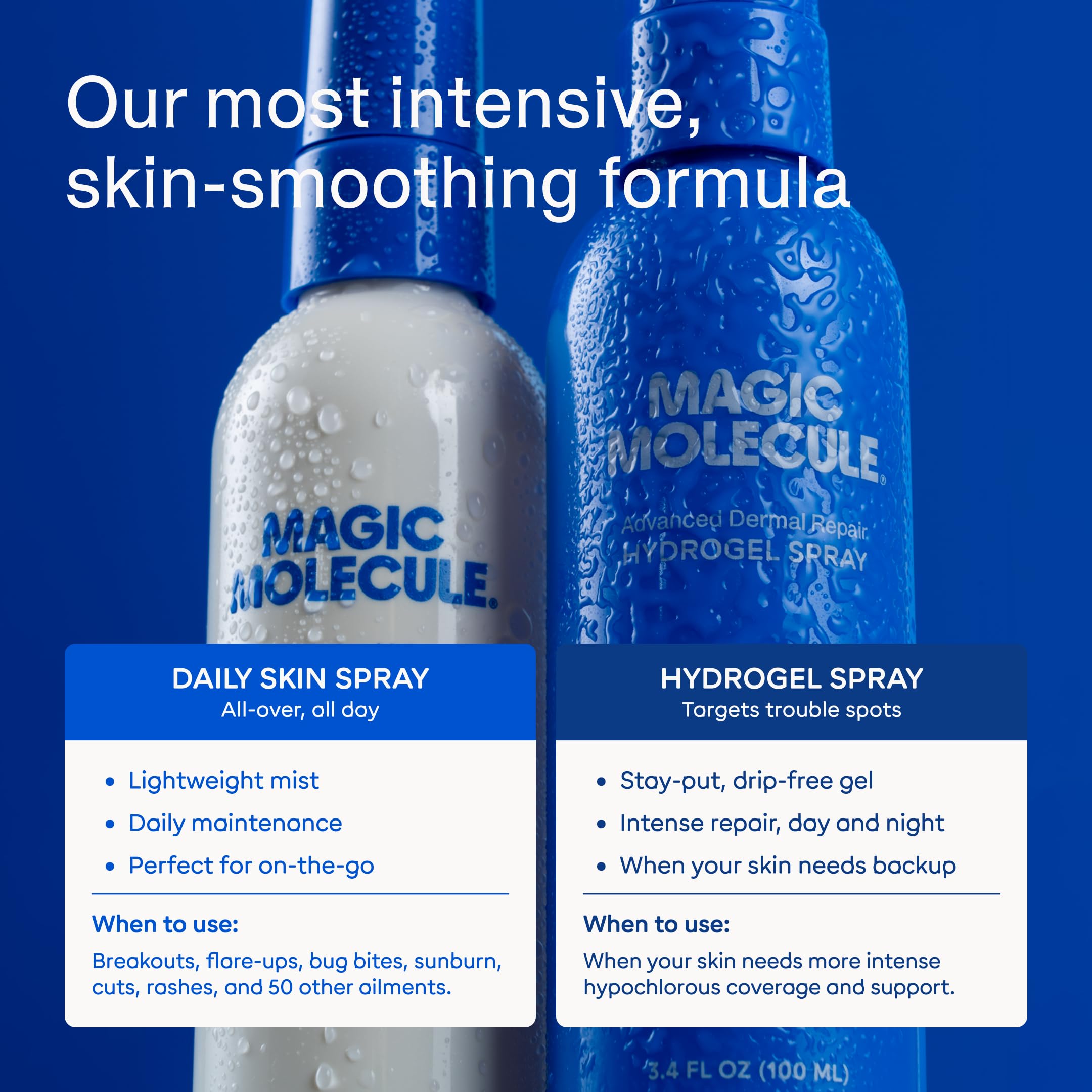 Magic Molecule skin balance on face and eyelids demonstrates gentle daily use.