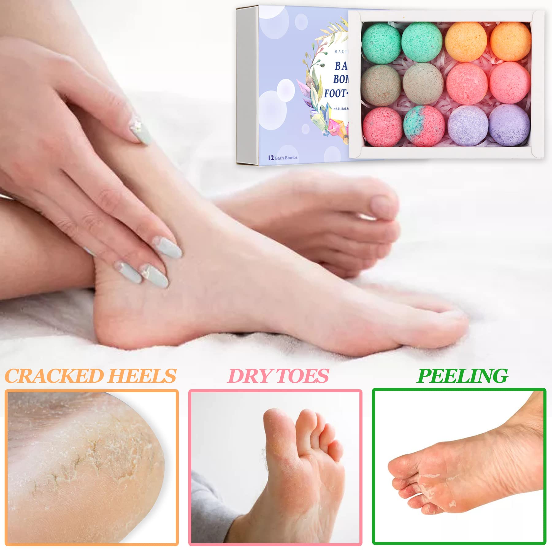 MAGIHERBE organic foot soak salt highlights mineral-rich formula.