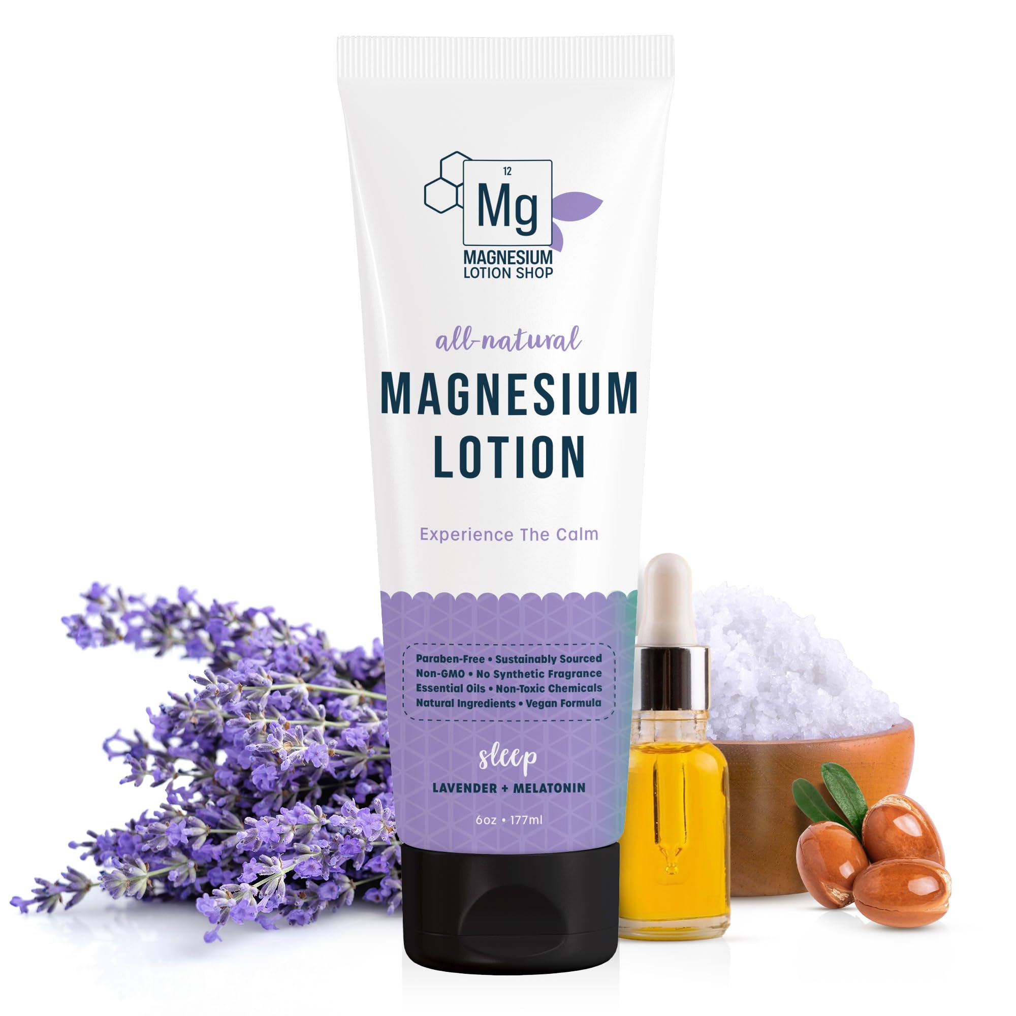 Magnesium Lotion Shop lavender-melatonin-bottle showcases a calming bedtime formula