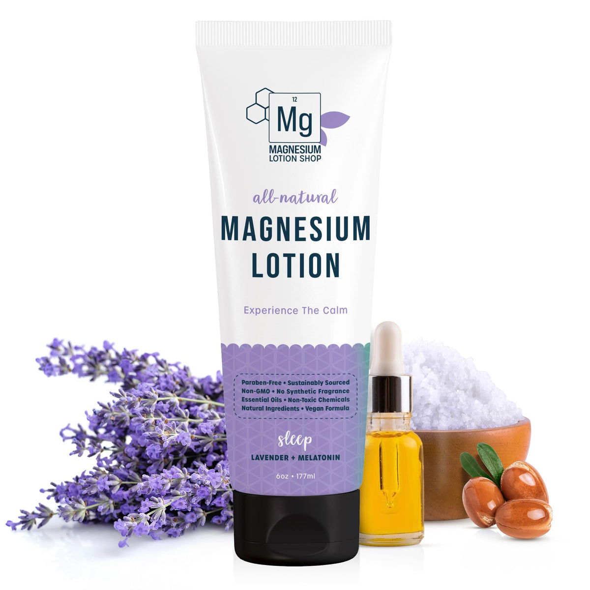 Magnesium Lotion Shop lavender-melatonin-bottle showcases a calming bedtime formula
