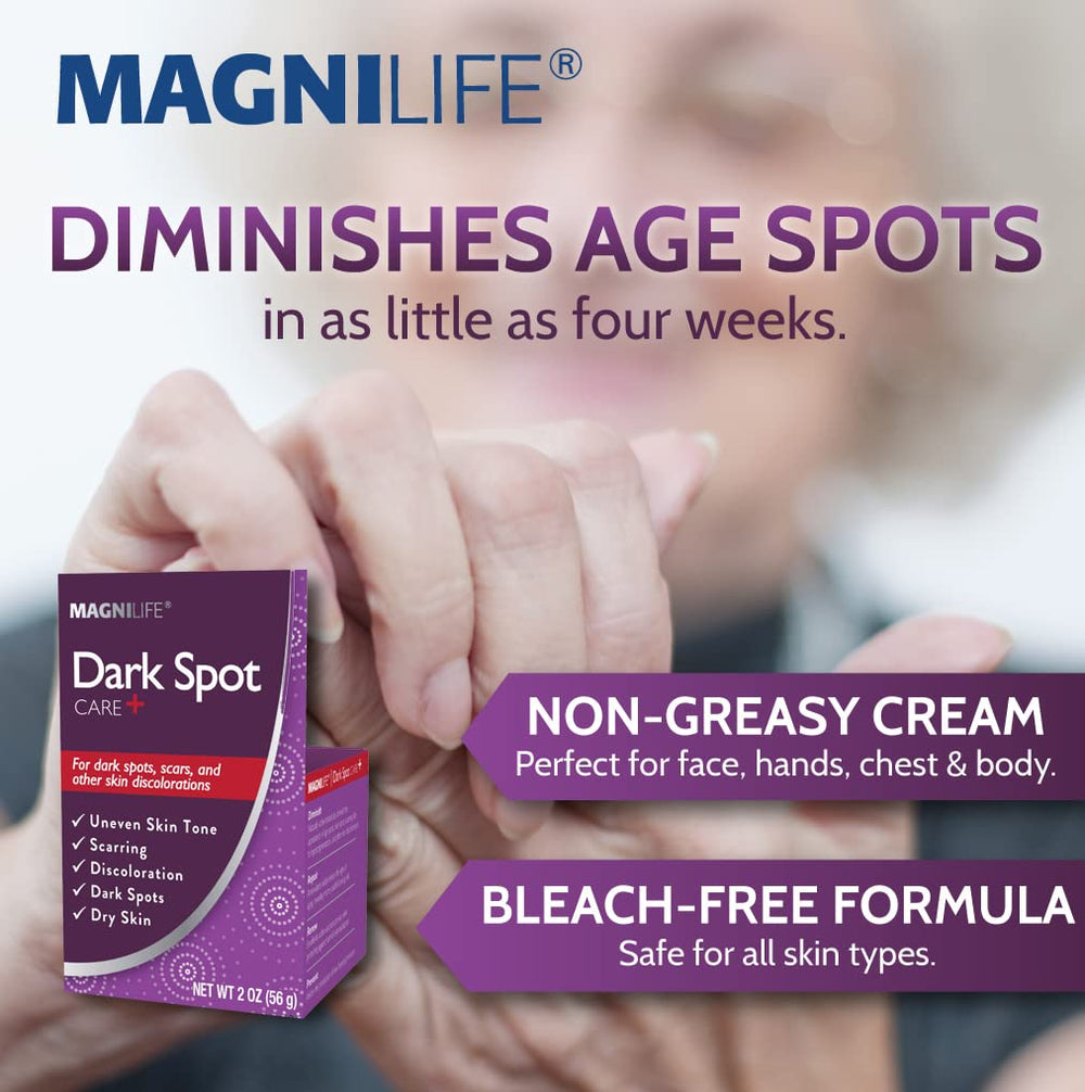 MagniLife Dark Spot Care with bearberry and licorice for brightening and even tone.