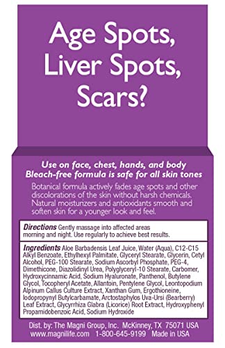 MagniLife Dark Spot Care packaging on shelf signaling clean, approachable formula for body use.
