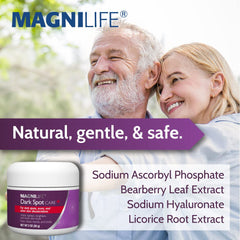 MagniLife Dark Spot Care texture showing lightweight hydration and non-greasy feel.