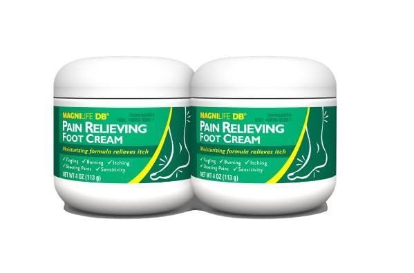 MagniLife foot cream close-up showing tingling relief in action.