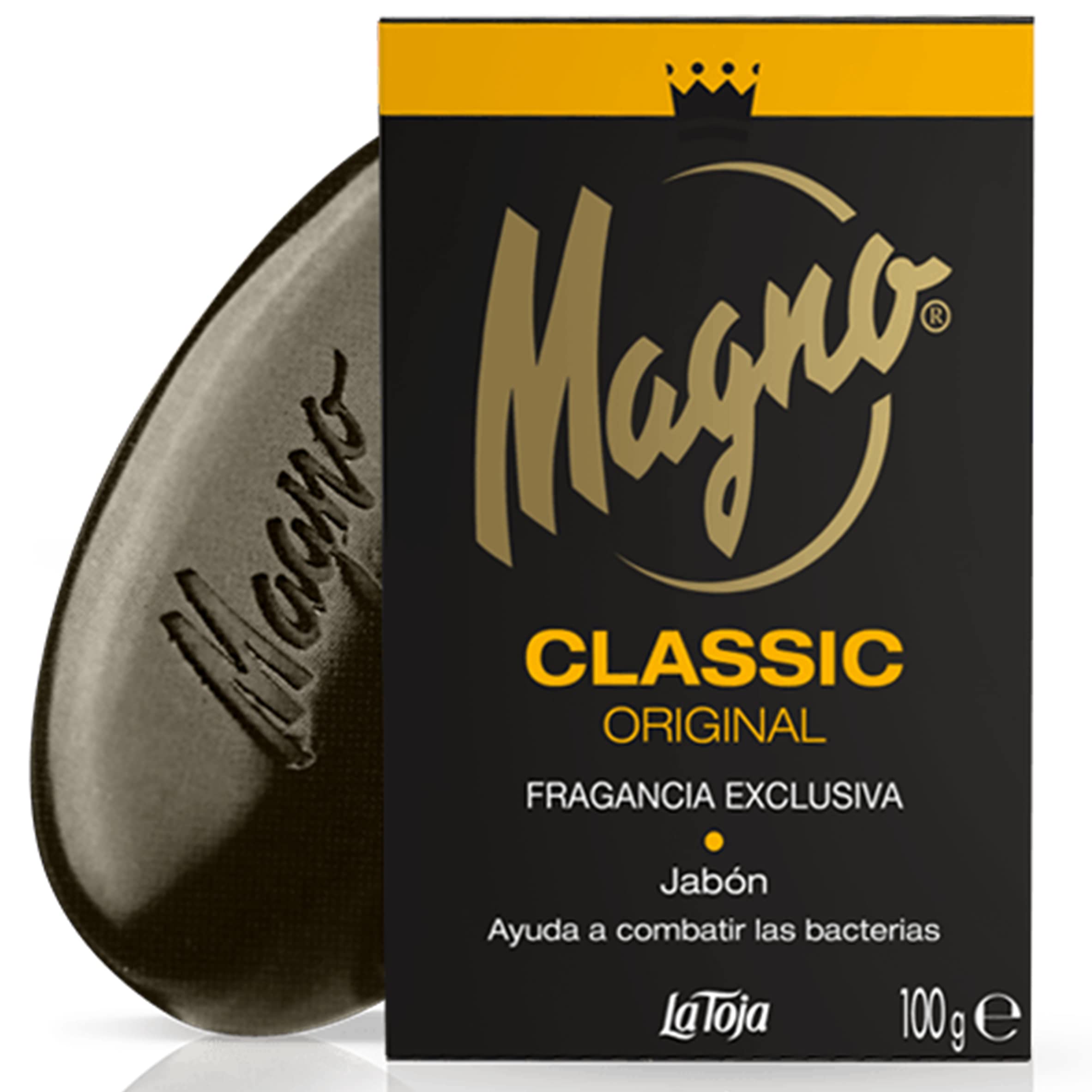 Magno soap bar close-up showing rich lather and mineral feel