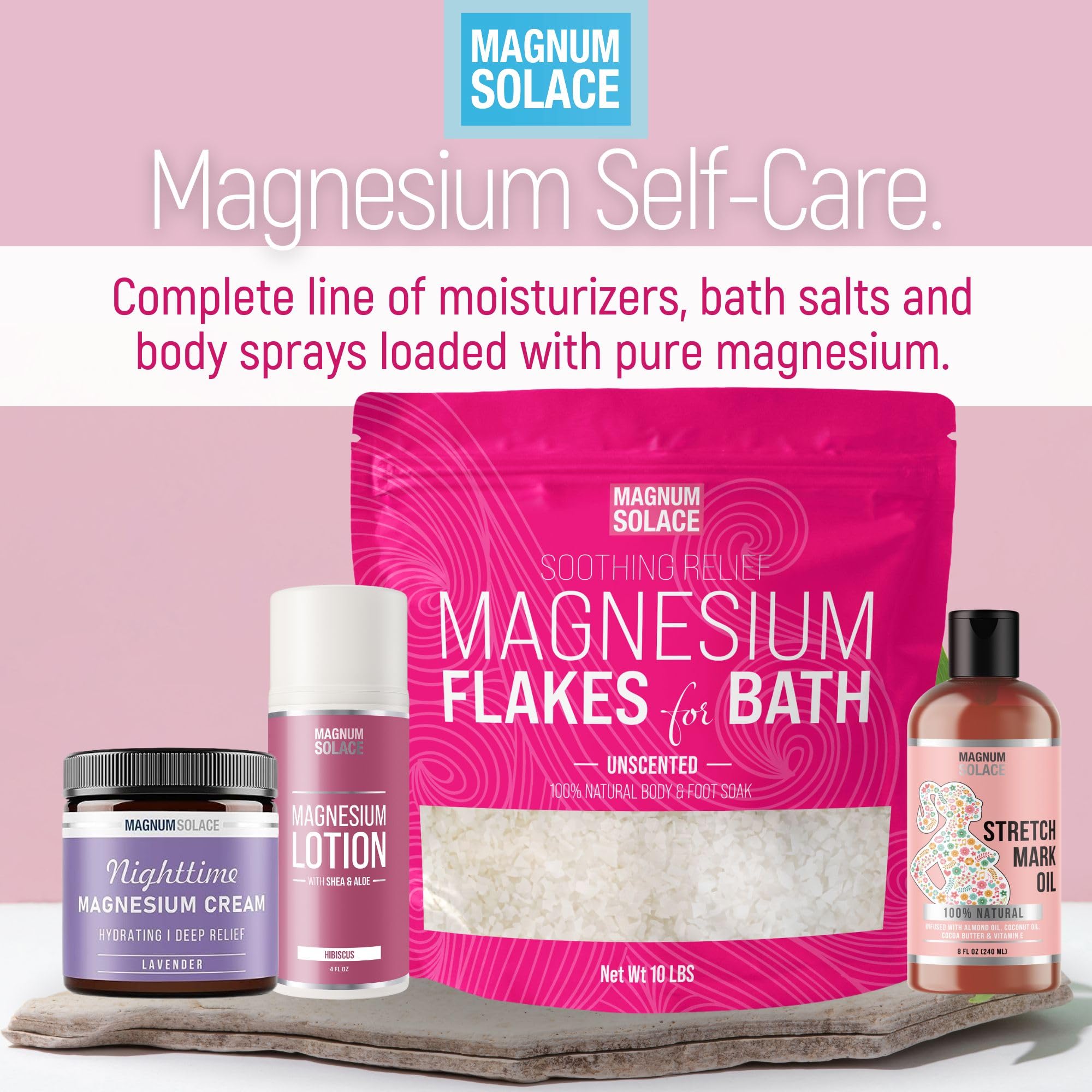 Magnum Solace magnesium cream follow-up application enhances post-soak care.
