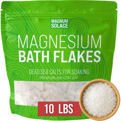 Magnum Solace magnesium flakes bath 10lb bag for easy at-home soaking.
