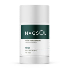 MagSol Magnesium Deodorant Hunter Tobacco application for long-lasting odor protection.