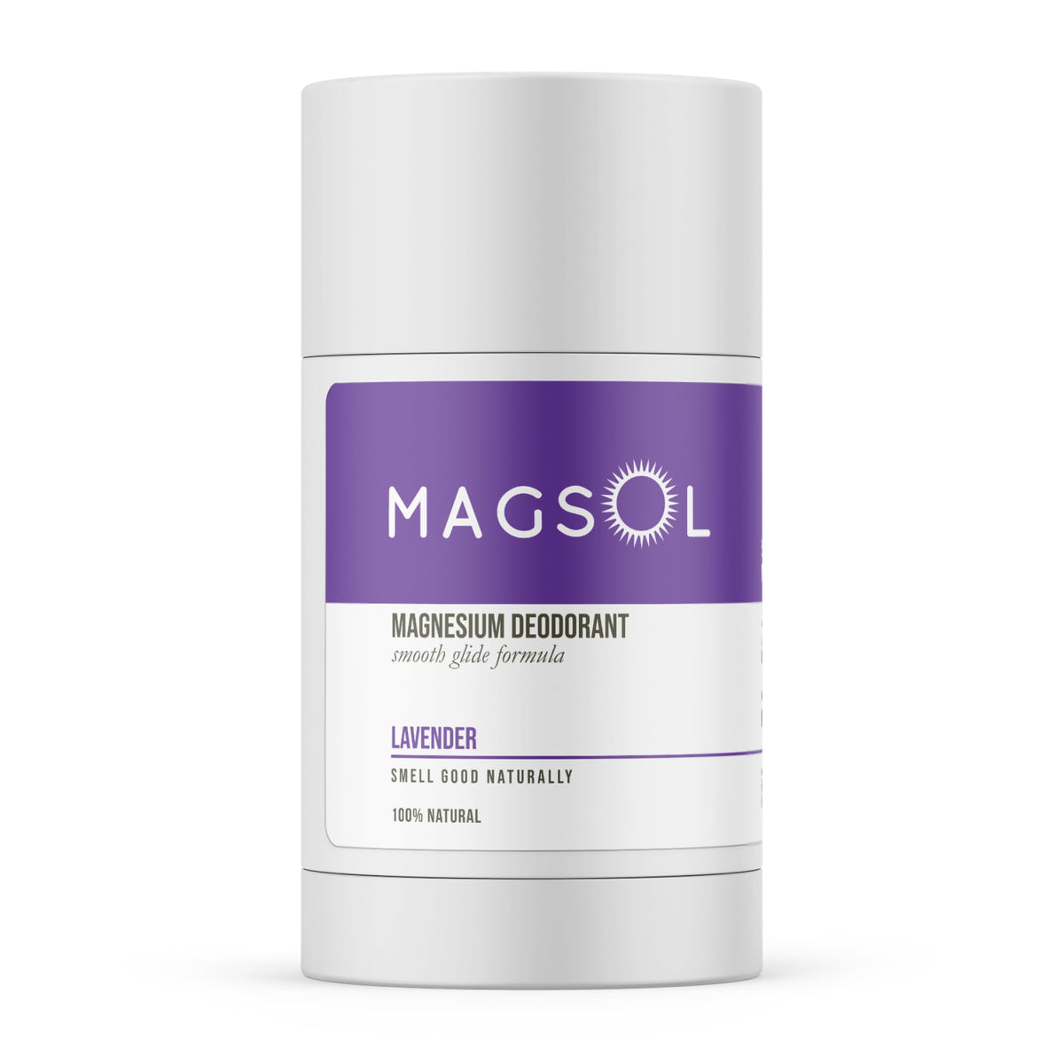 MagSol Organics magnesium deodorant bottle application with lavender for gentle daily odor control