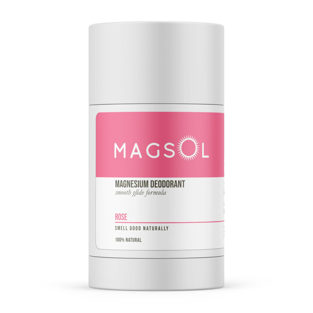 MagSol Rose deodorant stick for sensitive skin offering gentle odor protection.