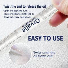 Maidlure Orvalle Nail Pen ingredients close-up emphasizing jojoba, tea tree, peppermint.