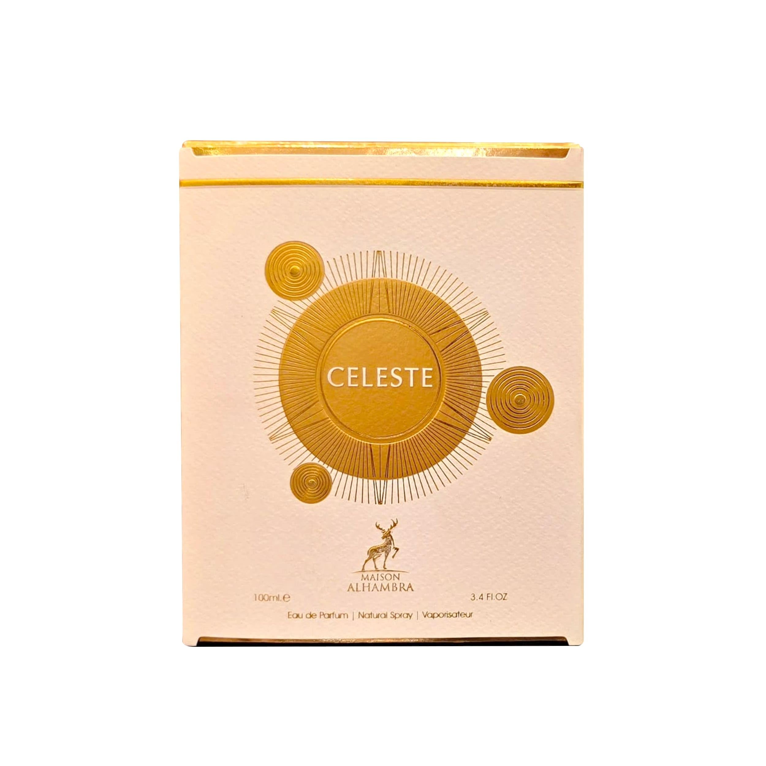 Maison Alhambra Celeste base notes vanilla amber for warmth.