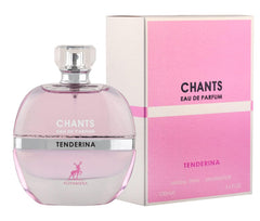 Maison Alhambra Chants Tenderina label closeup, niche fragrance branding.