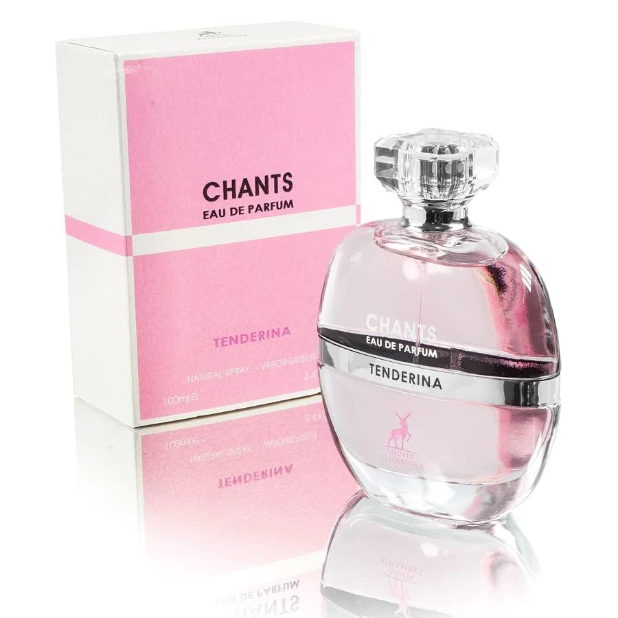 Maison Alhambra Chants Tenderina spray action, showcasing mist release.
