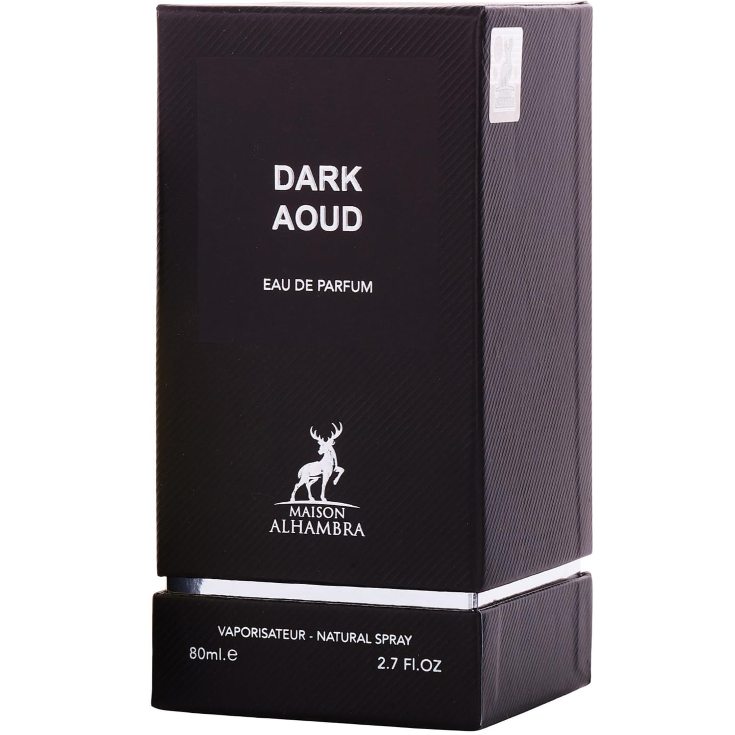 Maison Alhambra Dark Aoud base-vanilla-tonka-ambergris lingers with warm, luxurious trail.