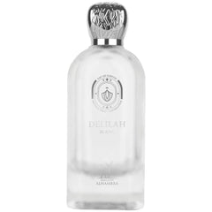 Maison Alhambra Delilah Blanc bottle front showing citrus-floral scent for daytime elegance.