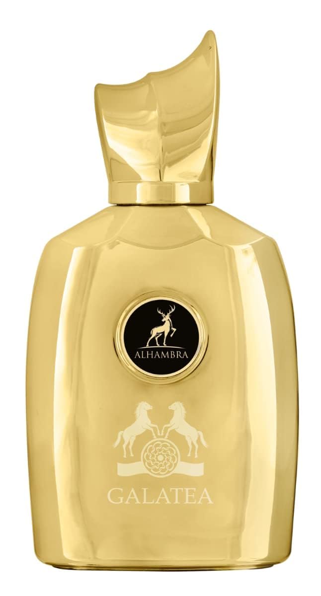 Maison Alhambra Galatea bottle-closeup reveals glass texture for premium presence.