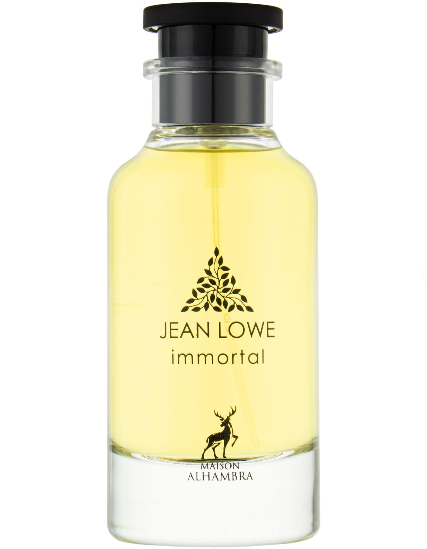 Maison Alhambra Jean Lowe Immortel bottle displays woody floral scent for men.