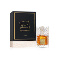 Maison Alhambra Khamrah packaging box display for a luxurious unboxing experience.