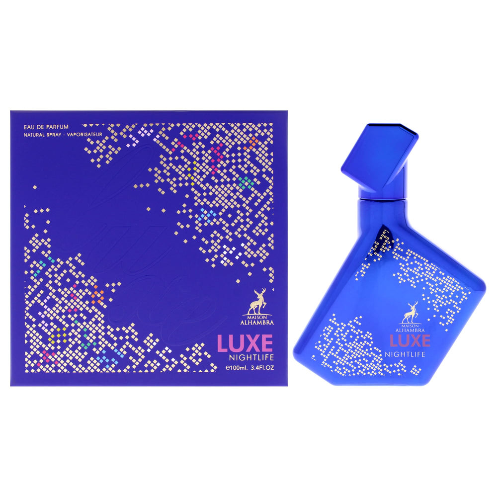 Maison Alhambra Luxe Nightlife bottle front for unisex nightlife fragrance.
