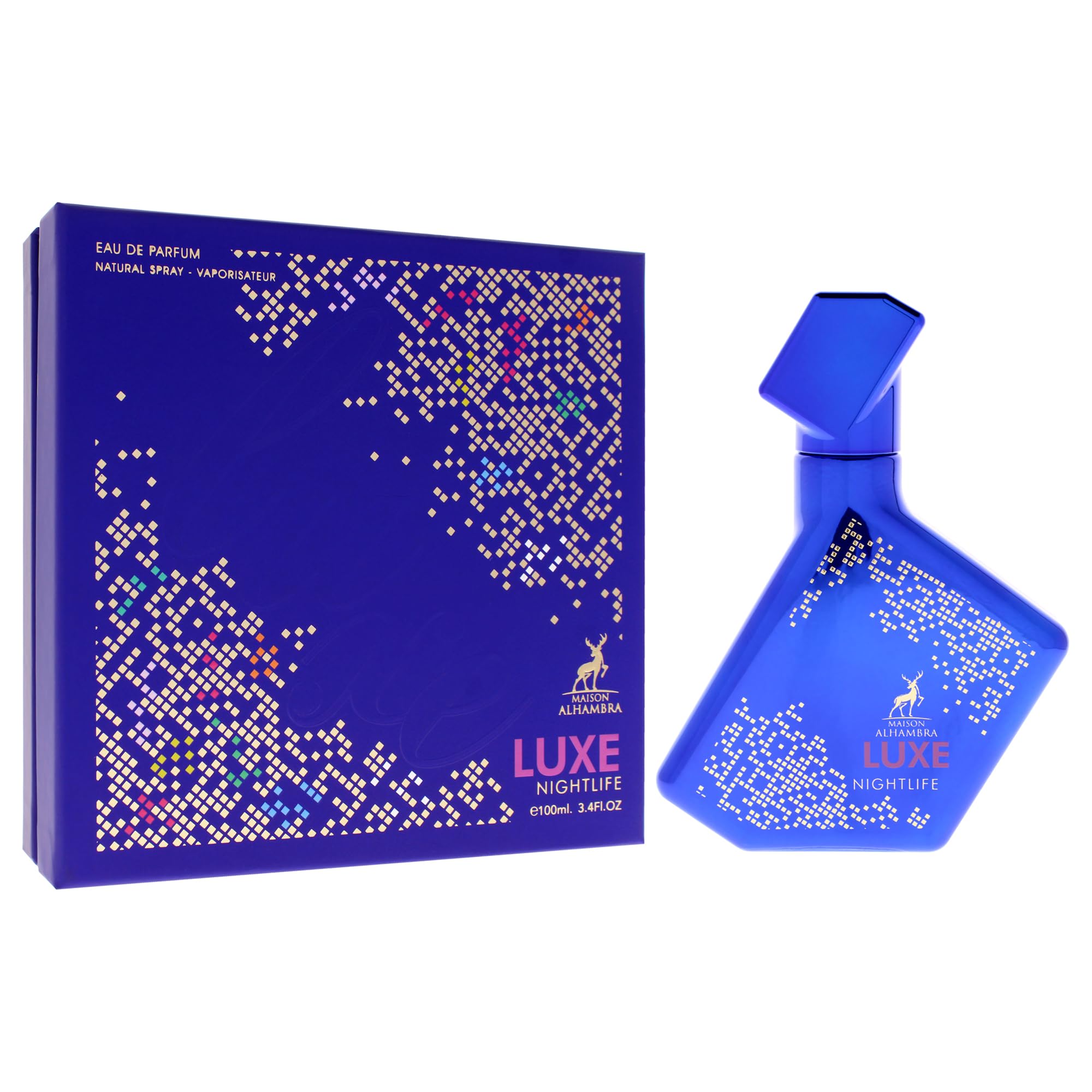 Maison Alhambra Luxe Nightlife packaging box reflects luxury gift-ready presentation.