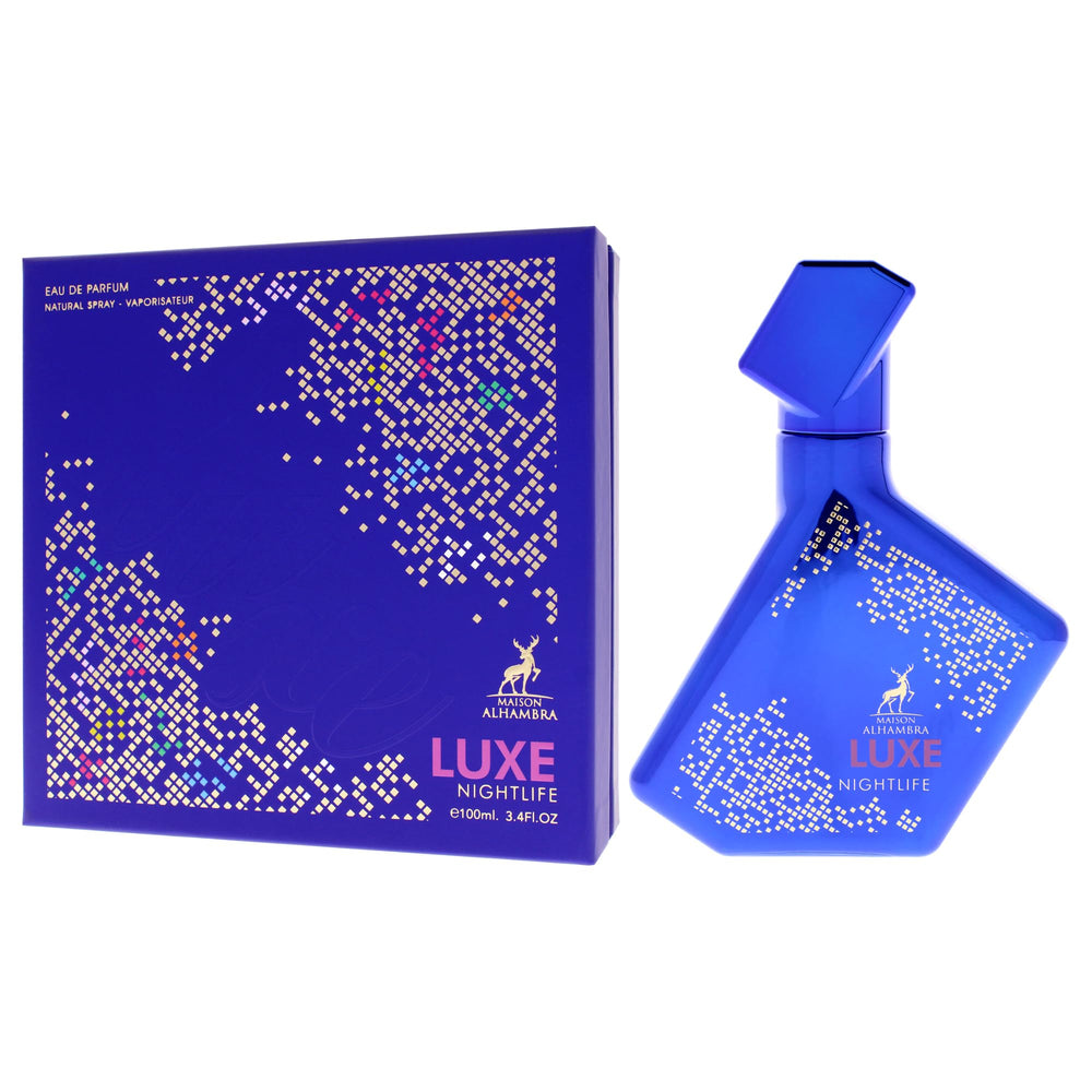 Maison Alhambra Luxe Nightlife woody floral notes hint at sophistication.