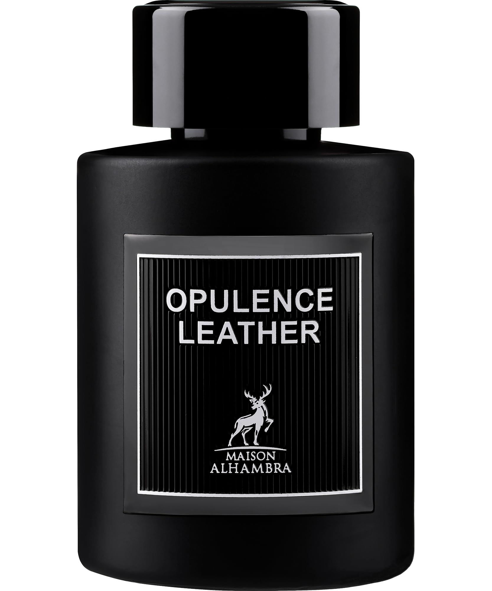 Maison Alhambra Opulence Leather bottle 100 ml highlights luxurious scent for confident evenings.