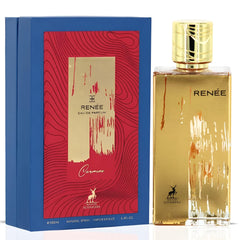 Maison Alhambra Renee Carmine label closeup signals gift-ready premium packaging