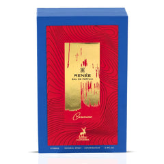 Maison Alhambra Renee Carmine packaging box suggests luxurious unboxing and gifting appeal