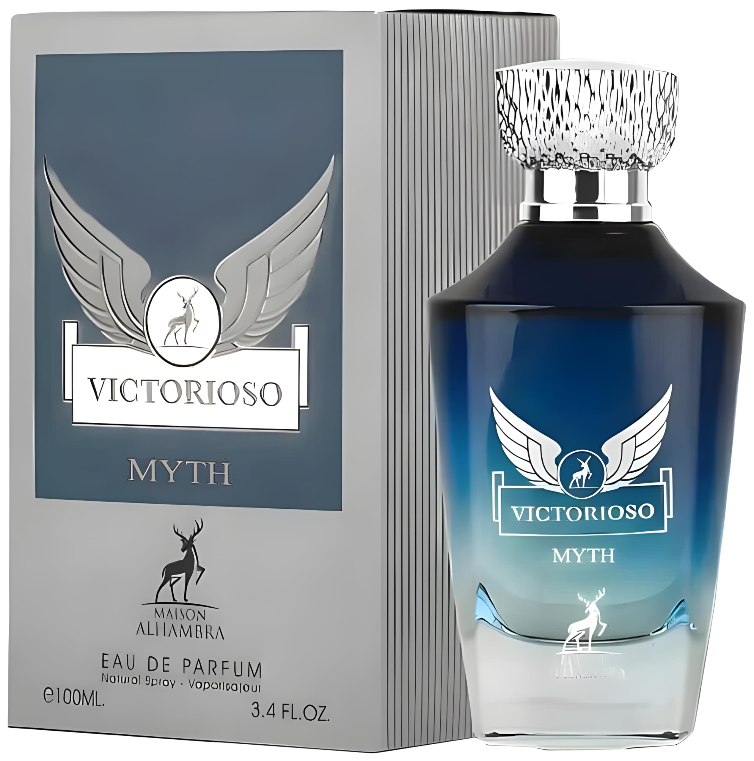 Maison Alhambra Victorioso Myth EDP packaging, ideal for gifting or display.
