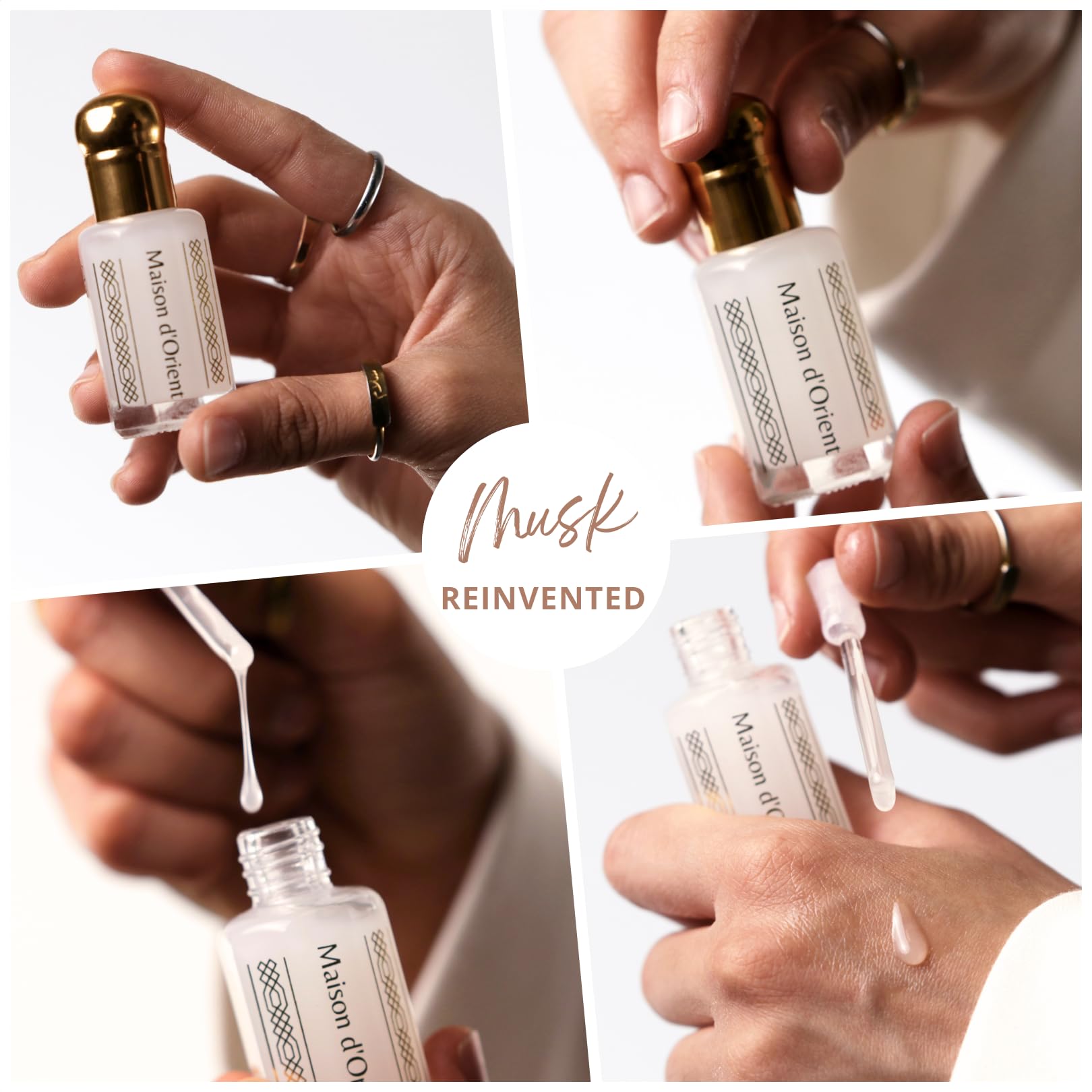 Maison d'Orient Musk Tahara applied on wrist for a subtle, skin-friendly aroma.