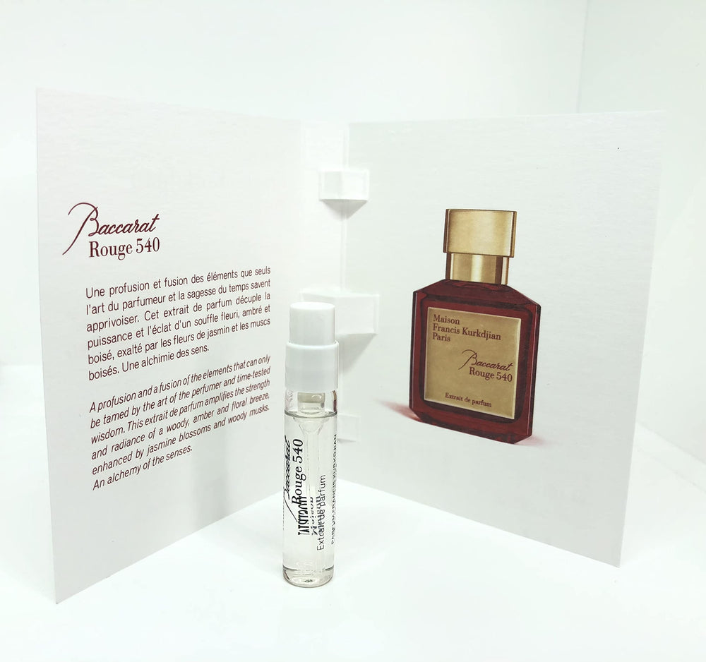 Maison Francis Kurkdjian Baccarat Rouge 540 Extrait sample spray 2ml for travel fragrance exploration.